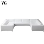 Modern simple design furniture living room sofa set furniture complete velvet lining U shape sectional sofa