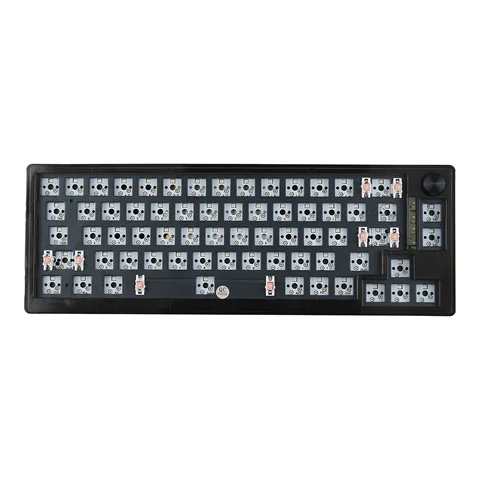 MT66 Transparent Mechanical Keyboard Kit 65 Percent Hot-swappable 3-mode Lubed Stab Mini Keyboard Mechanical Kit RGB GAME OFFICE