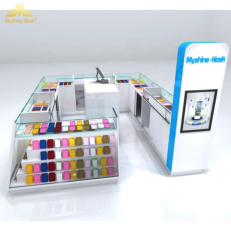 Multi-faceted 3D Design phone display Kiosk to Sell Phone Accessories Display Showcase