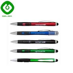 Multi Function stylus pen LED light up Ballpoint pen with Laser engraved logo