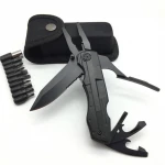 Multitool Pliers Tactical Multitool For Men With Combat Knife Pincers /Screwdriver, Black Ballistic Nylon Sheath Custom LOGO