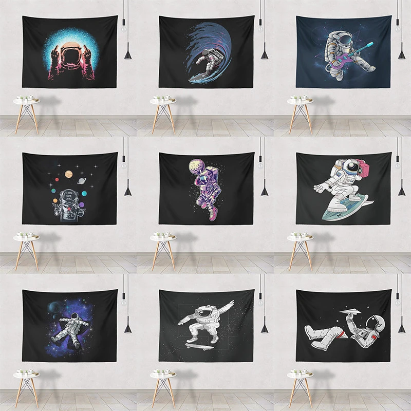 Mysterious Universe Space Astronaut Psychedelic Tapestry Decorate Bedroom Wall Hanging