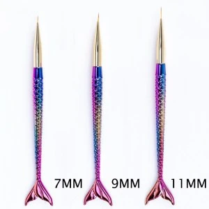 Nail Art Brush Liner Line Stripe Fish Tail Gradient Pen Design Tip New Painting Gel Nail Art Brush 3 Sizes Nail Brushes