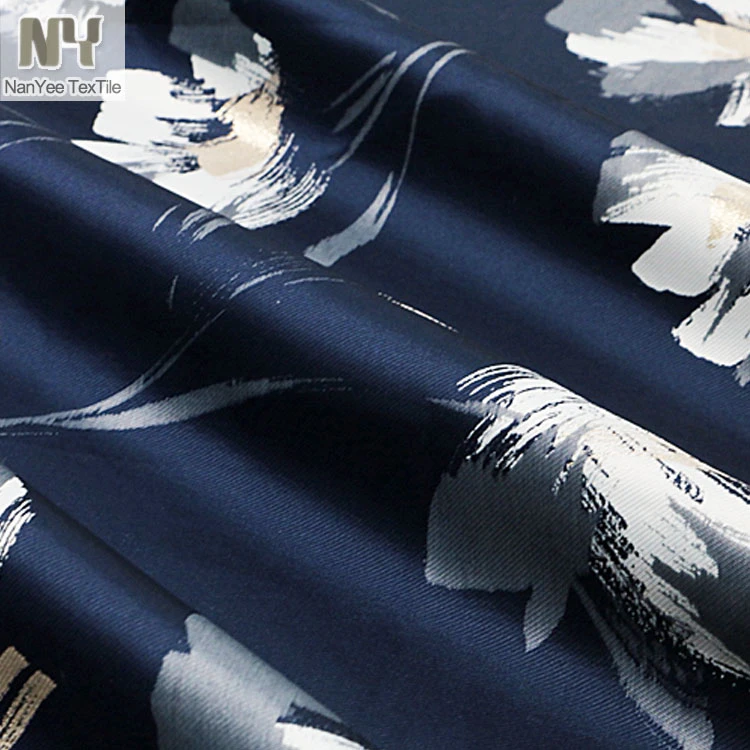 Nanyee Textile Reed Flower Design Woven Polyester Lurex Jacquard Fabric
