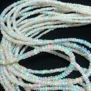 Natural Ethiopian Opal Stone Smooth Rondelle Wholesale Loose Beads Strand at Dealer Price from Manufacturer Shop Now