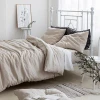 Natural Linen bedding 100% pure plain home linen fabric comforter bed set flat sheets duvet cover for gift