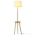 Import Natural Wood Tripod Floor Standing Lamps Ivory Fabric Shade Floor Lamp from China