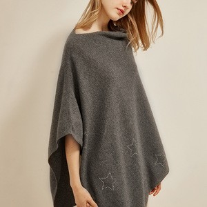 new arrival mongolia cashmere blanket sweater  wool poncho blanket strassing star style scarf
