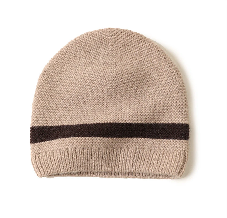 New Design Custom 100% Cashmere Kids Knitted Hats Baby Winter Beanie Cap