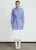 Import New Design Long Sleeve Dress Irregular Collar Long Pinstripe Dress Blue White Chiffon High Quality from USA