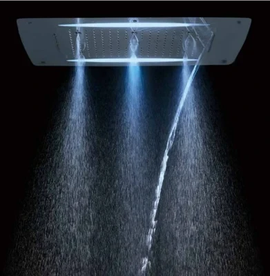New Design Luxury 3 Function Shower Head Rainfall Curtain Mist Wall Mounted Shower