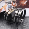 New European and American silicone titanium steel anchor pattern bracelet for men