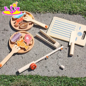 new fashion magnetic wooden fishing game, DIY 3 in 1 wooden fishing toy W01A069