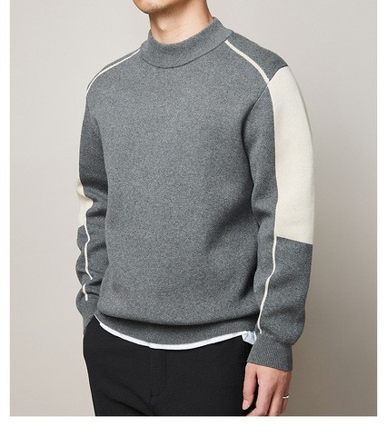 New product unique mens jacquard fancy knitting mens pullover sweater