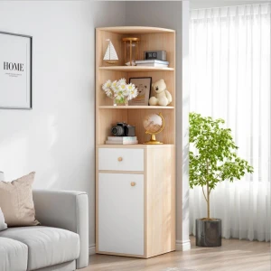 New style furniture simple narrow flat pack multifunctional bedroom living room wall triangle storage shelf corner drop cabinet