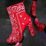 New style ladies bandana sandals Ankle High Heel women boots platform women high heel shoes