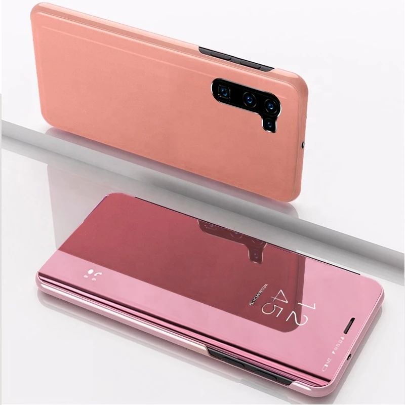 New Stylish Mirror Flip Stand PU Leather Cell Phone Case for Oneplus Nord Clear View Cover