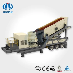 Newest High Efficiency Mobile Vibrating Feeder And Cone Crusher Plant