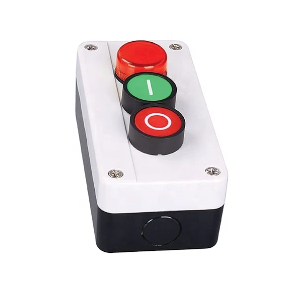 NIN 2 spring return push button 1 red pilot light XB2-B361H29 with start stop label NO+NC push button control box