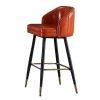 Nordic style high quality leather high chair iron bar chair