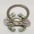 Novelty decorative coastal silver metal crab napkin ring