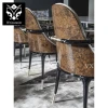 Oem Odm Elegant Home Furniture Plywood Stainless Steel American Modern Dining Chairs With Armrest Luxury Design