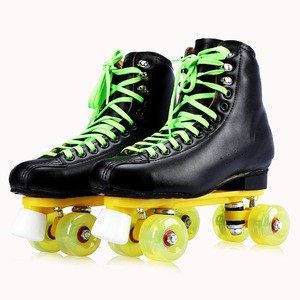 OEM ODM rental rink skates black vamp microfiber leather soy luna roller skates indoor sports for roller skating rink