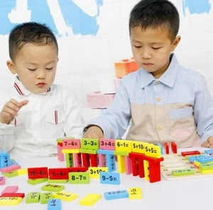 OEM wholesale Childrens toys digital computing preschool mathematics domino wooden blocks early childhood educational toys