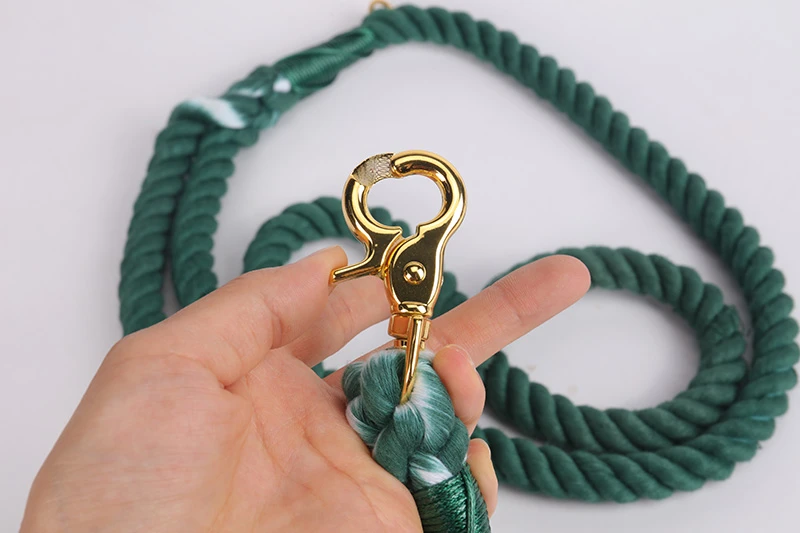 OKEYPETS Eco-Friendly Pet Rope Lead Soft Custom Heavy Duty Adjustable Handmade Colorful 100% Cotton Dog Rope Leash