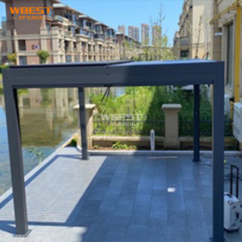 Buy Outdoor Aluminum Motorized Retractable Pergola Roof Automated ...