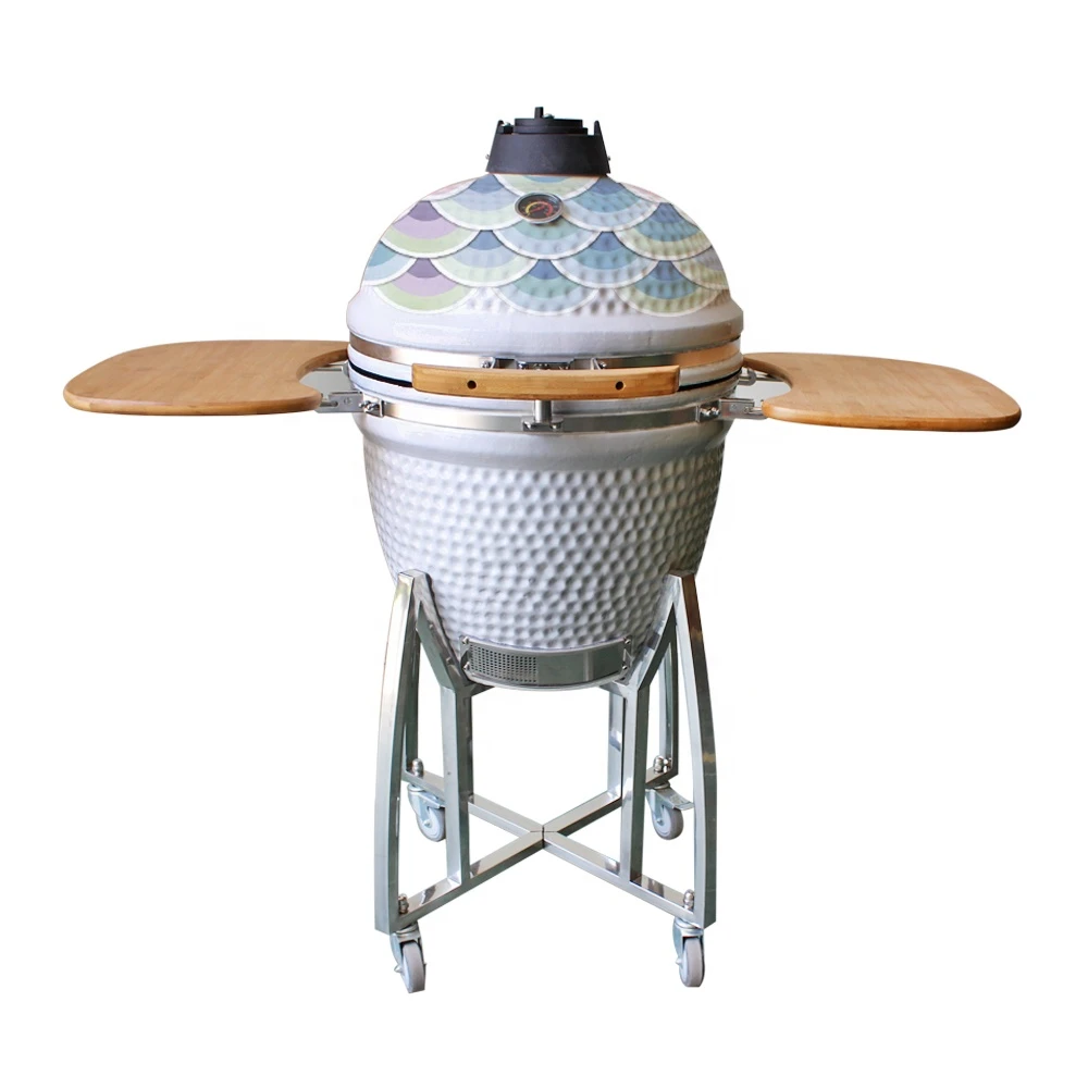 Outdoor cooking kamado barbecue trolley standard accessories