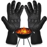 Outdoor cooking tool logo custom barbecue grill glove high temperature holder oven bbq gloves extreme fire resistant gloves