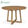 Outdoor Garden Teak Wood Round Dining Table With Rope Chair For Hotel Use