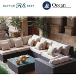 outdoor synthetic rattan garden sofa