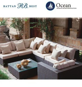 outdoor synthetic rattan garden sofa