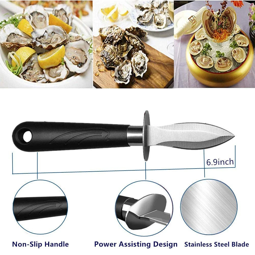 Oyster Shucking Knife Clam Knife Shucker Seafood Opener with Non Slip Handle Opener for Shellfish