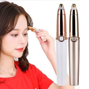 Painless Lady Battery Operated Eyebrow Shaver Razor LED Electric Eyebrow Trimmer Pen