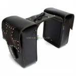 Pair Motorcycle Bag Leather Motorcycle Bike Saddle Bags Storage Box Luggage Tool Bag