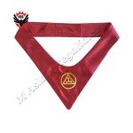 Past Master Gold Square & Compass Masonic Regalia Black Cravat Masonic Silk neck Tie I Collarette with lodge name and number