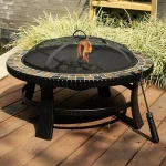 Patio heater wood burning carbon steel fire pit for BBQ