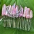 Import Peach Quartz raw Crystal Crescent Moon hair pin side comb Bridal Crown Tiara Wedding veil witch goth jewelry wiccan from China