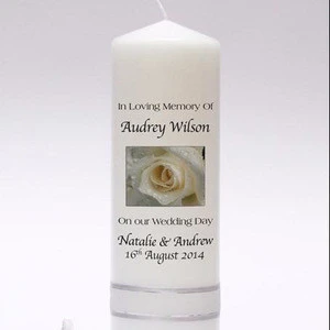 personalized  funeral cemetery souvenirs grave  memorial pillar wax candle