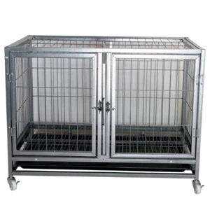 Pet cage heavy duty dog crate stainless steel wire foldng animal cage