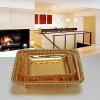 plastic christmas tree Factory supply gold color cake plate with base seafood serving tray
