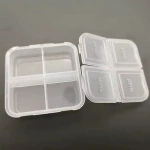 plastic transparent pillbox cross pill case 4 grid medicine storage box