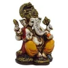polyresin indian god statue A colored & Gold statue of Lord Ganesh Ganpati Elephant Hindu God