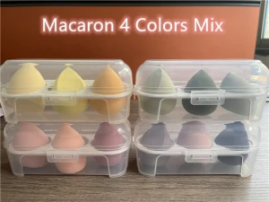 Popular 3PCS/Box Beauty Sponges Set With Egg Box Beauty Facial Foundation Blending Makeup Sponge Set