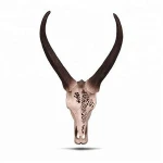 Popular Wall Hanging Creative Sheep Head Skull with LED Light in Resin Crafts for Home Bar Decoration
