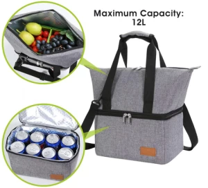 Portable Aluminium Foil Waterproof Custom Soft Thermal Lunch Tote Insulated Cooler Bag