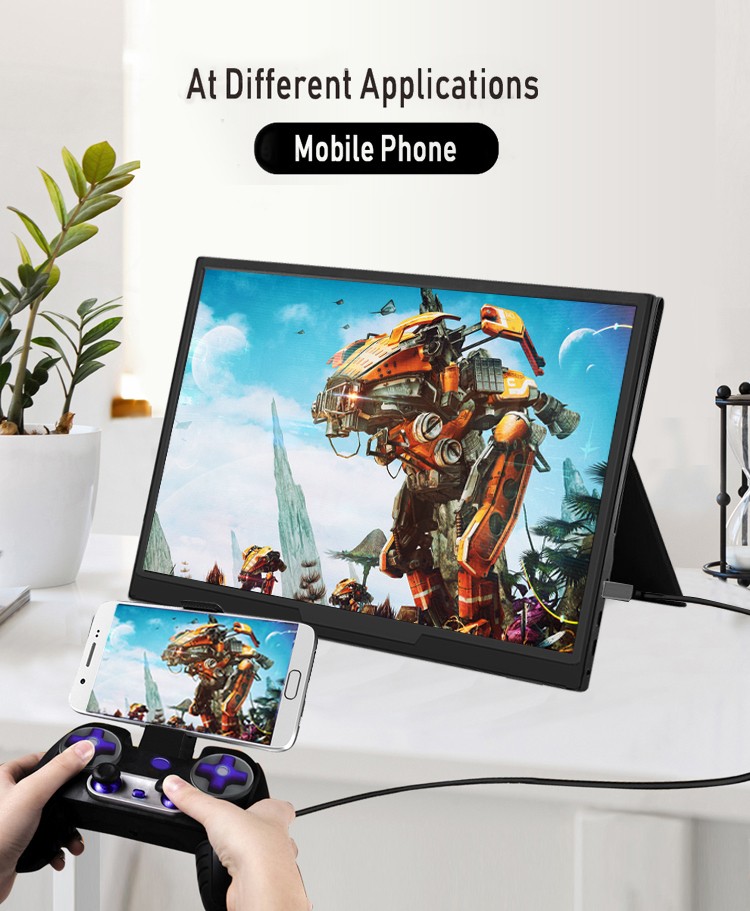 Portable Monitor, 15.6 Inch USB Type C Portable Display, USB Gaming Monitor with Type C HDMI for Laptop PC Phone